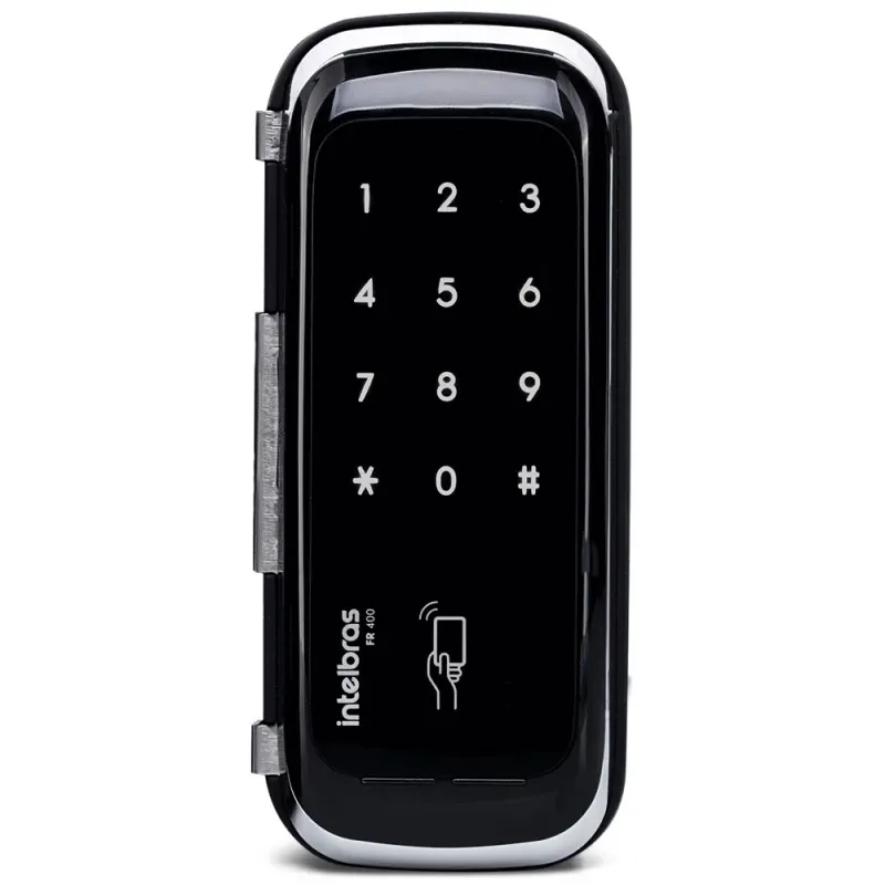 Fechadura digital Intelbras FR 400 de sobrepor para porta de vidro