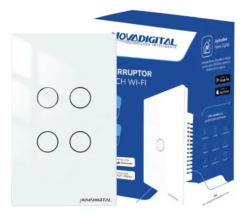 Interruptor inteligente Novadigital touch 4 teclas 4x4